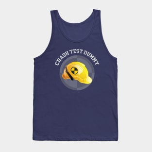 Crash Test Dummy Yellow Safety Helmet with Safety Mark Background Tank Top